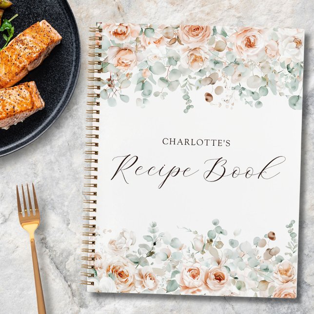 Cuaderno Receta Personalizada Floral Rústica Elegante (In situ)