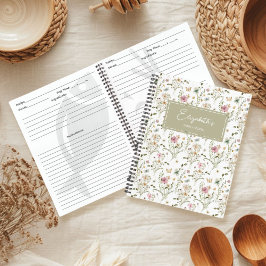 Cuaderno Receta personalizada Floral silvestre
