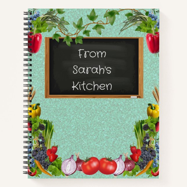 Cuaderno Receta personalizada inspirada en la vegetación (Anverso)