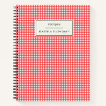 Receta personalizada Retro Red Gingham Plaid