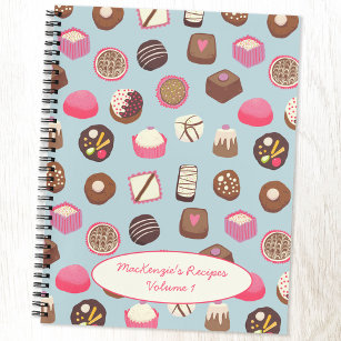 Cuaderno Receta Personalizado de pastelería de dulces de ch