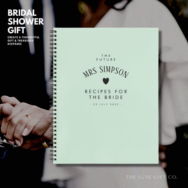 Cuaderno Receta Retro Green Bridal Shower Gift (Subido por el creador)