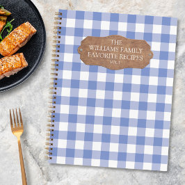 Cuaderno Receta Rustic Blue Gingham Farmhouse