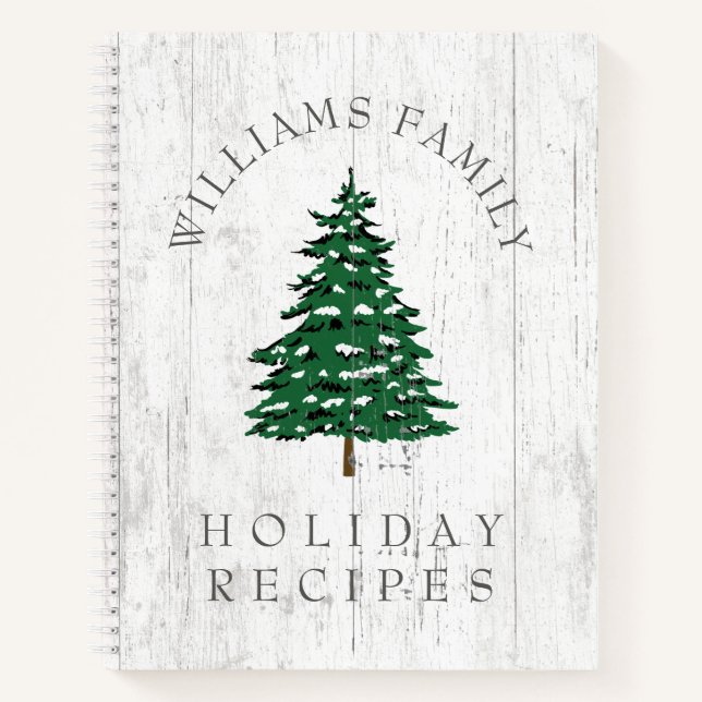 Cuaderno Receta Rustic Weathered Wood Family de Árbol de Na (Anverso)