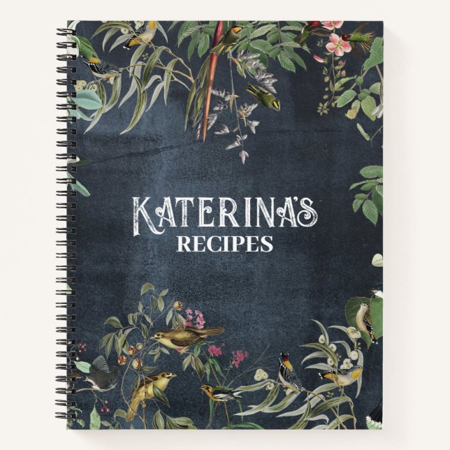 Cuaderno Receta rústica de eucalipto de calkboard botánico (Anverso)