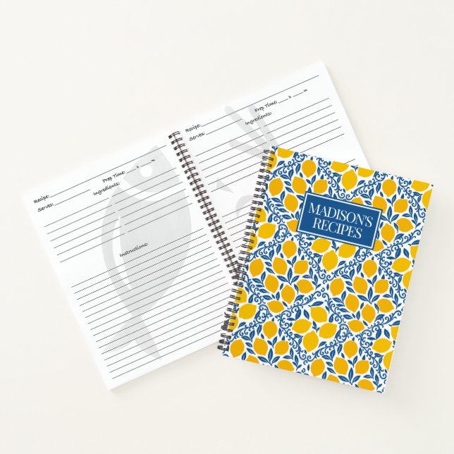 Cuaderno Receta rústica de granja francesa con limón (Interior)
