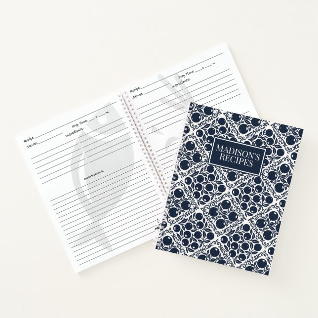 Cuaderno Receta rústica de granja francesa de arándanos (Interior)