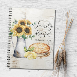 Cuaderno Receta rústica elegante de la familia rural