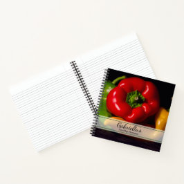 Cuaderno Receta saludable de pimientos rojos, verdes y amar