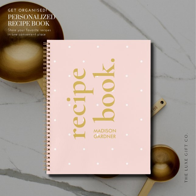 Cuaderno Receta sencilla y elegante de Rubor y Polka Dot (Subido por el creador)