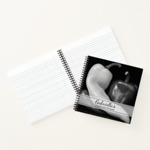 Cuaderno Receta vegetariana de Peppers en blanco y negro