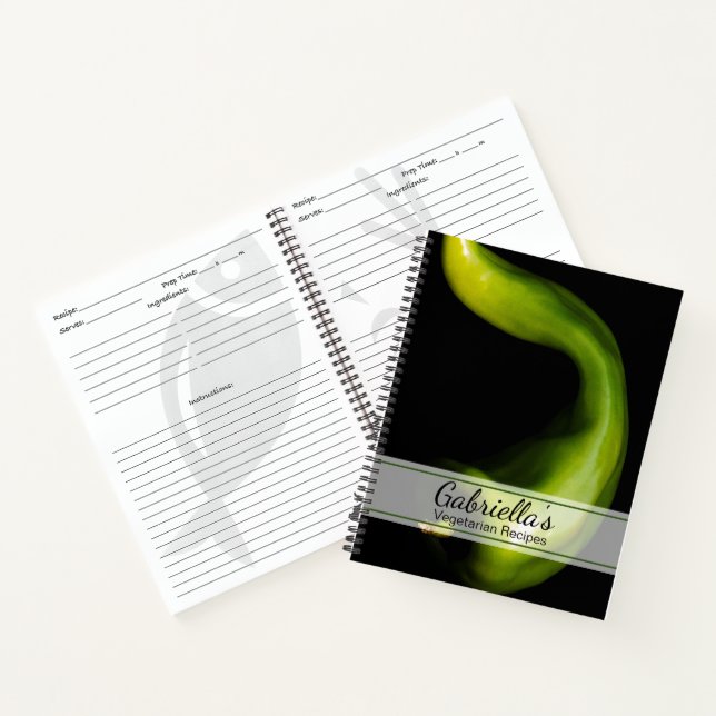 Cuaderno Receta vegetariana de pimienta verde (Interior)