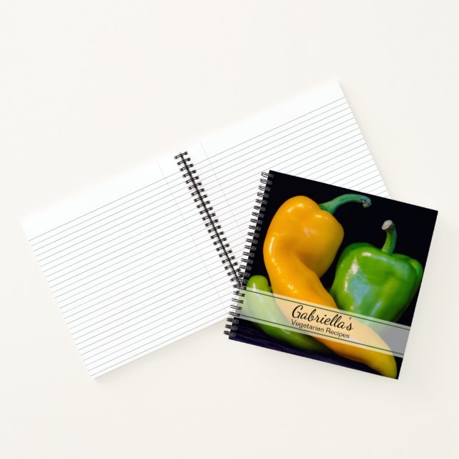 Cuaderno Receta vegetariana de pimientos verdes y amarillos (Interior)