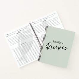 Cuaderno Receta verde pálido