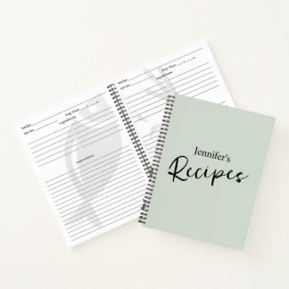 Cuaderno Receta verde pálido