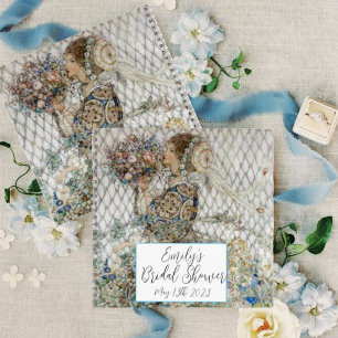 Cuaderno Receta vintage Art Nouveau Floral Bridal Shower