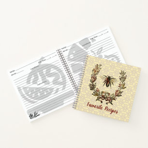 Cuaderno Receta Vintage Bee Wreath