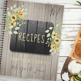 Cuaderno Recetario de cocina monograma chef rústico cocina