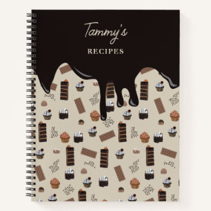 Cuaderno Recetario de patrones con tema de chocolate