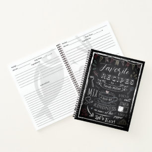 Cuaderno Recetario de tiza con nombre y foto personalizados