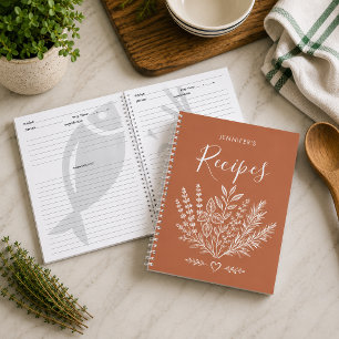 Cuaderno Recetario moderno de terracota para la familia