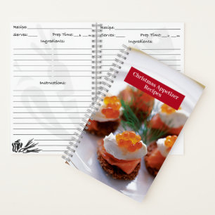 Cuaderno Recetario - Recetas de Aperitivos de Navidad