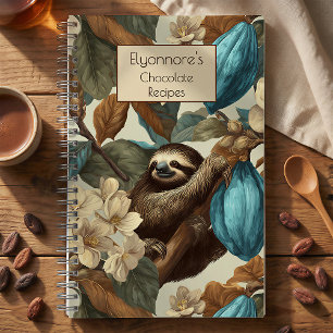 Cuaderno Recetas Botánicas de Cacao Turquesa de Perezoso Co