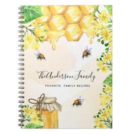 Cuaderno Recetas burbujas abejas flores amarillas verano