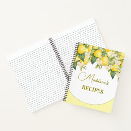 Cuaderno Recetas Citrus floral limón moderno personal