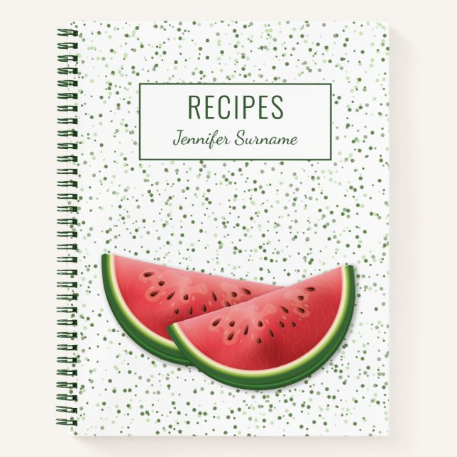 Cuaderno Recetas con títulos de rebanadas de fruta de veran (Anverso)