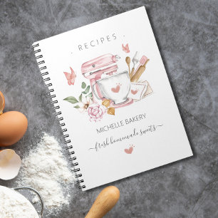 Cuaderno Recetas de batidora de stand de panadería de acuar