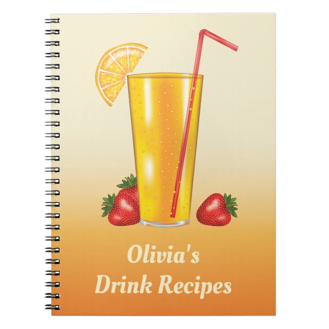 Cuaderno Recetas De Bebidas De Frutas Cítricas Tropicales D (Frente)