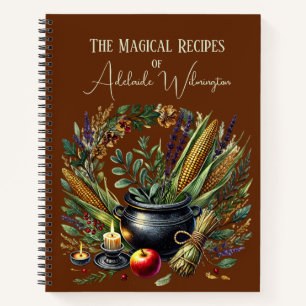 Cuaderno Recetas de Cauldron de brujas personalizadas