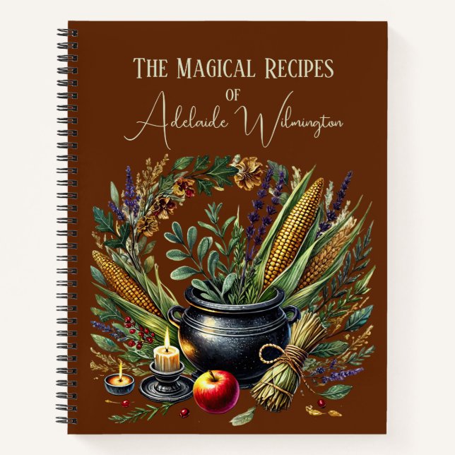 Cuaderno Recetas de Cauldron de brujas personalizadas (Anverso)