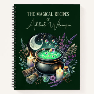 Cuaderno Recetas de Cauldron de brujas personalizadas