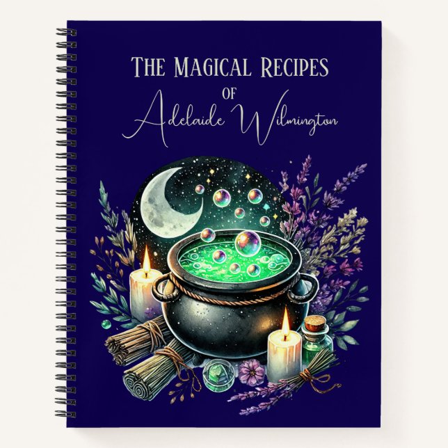 Cuaderno Recetas de Cauldron de brujas personalizadas (Anverso)