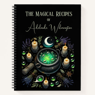 Cuaderno Recetas de Cauldron de brujas personalizadas