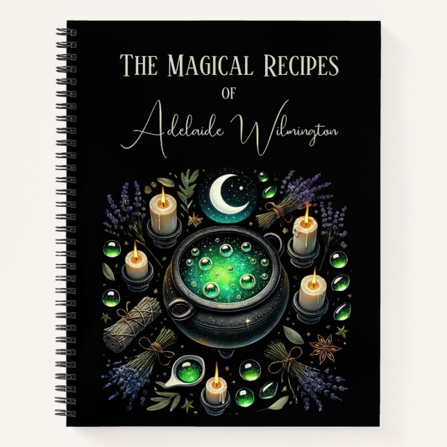 Cuaderno Recetas de Cauldron de brujas personalizadas (Anverso)