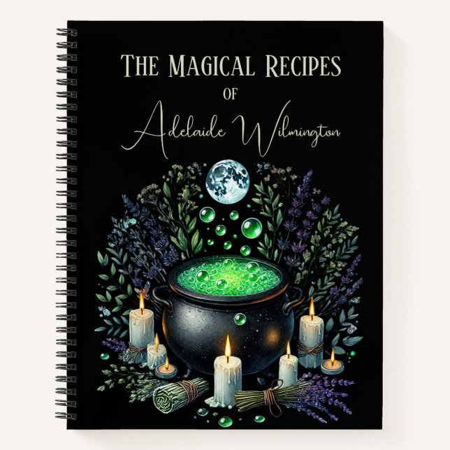Cuaderno Recetas de Cauldron de brujas personalizadas (Anverso)