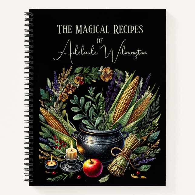 Cuaderno Recetas de Cauldron de brujas personalizadas (Anverso)