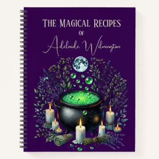 Cuaderno Recetas de Cauldron de brujas personalizadas