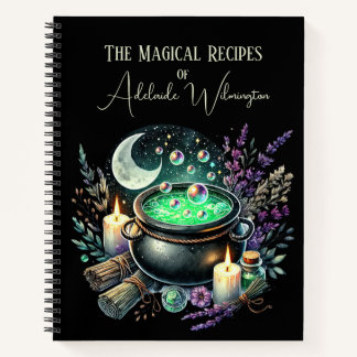 Cuaderno Recetas de Cauldron de brujas personalizadas