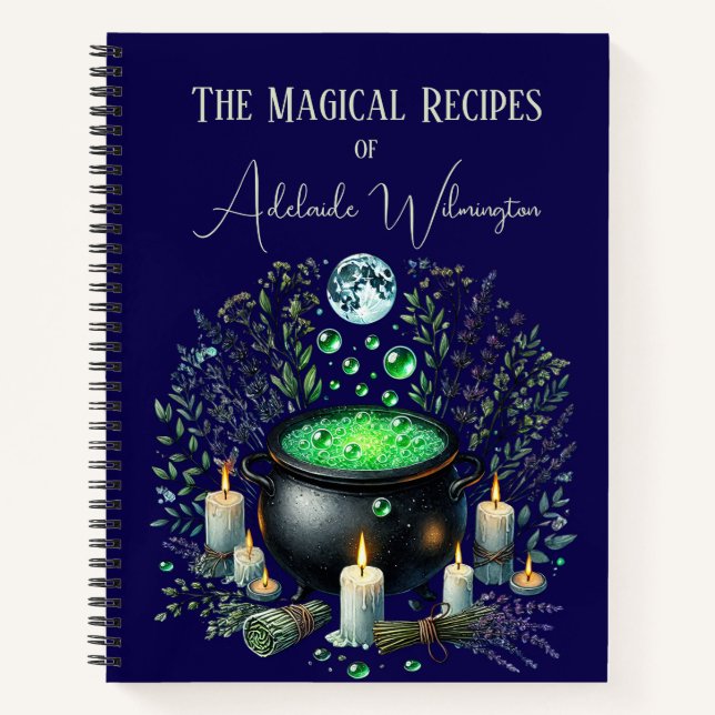 Cuaderno Recetas de Cauldron de brujas personalizadas (Anverso)