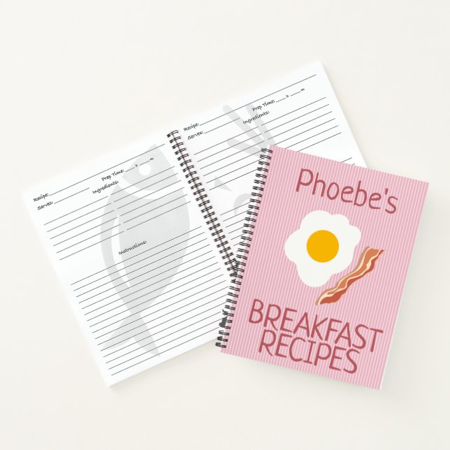 Cuaderno Recetas de desayuno Rosa personalizado (Interior)