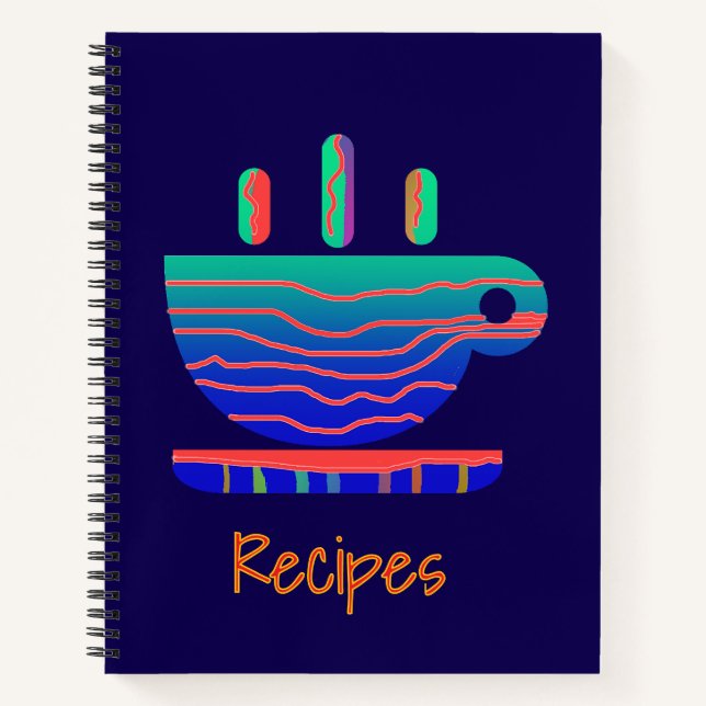 Cuaderno Recetas de Descanso para Tomar Café con Gradiente  (Anverso)