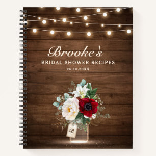 Cuaderno Recetas de Ducha Nupcial en Tarro de Mason de Borg