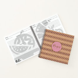 Cuaderno Recetas de espina de arenque rosa y dorado