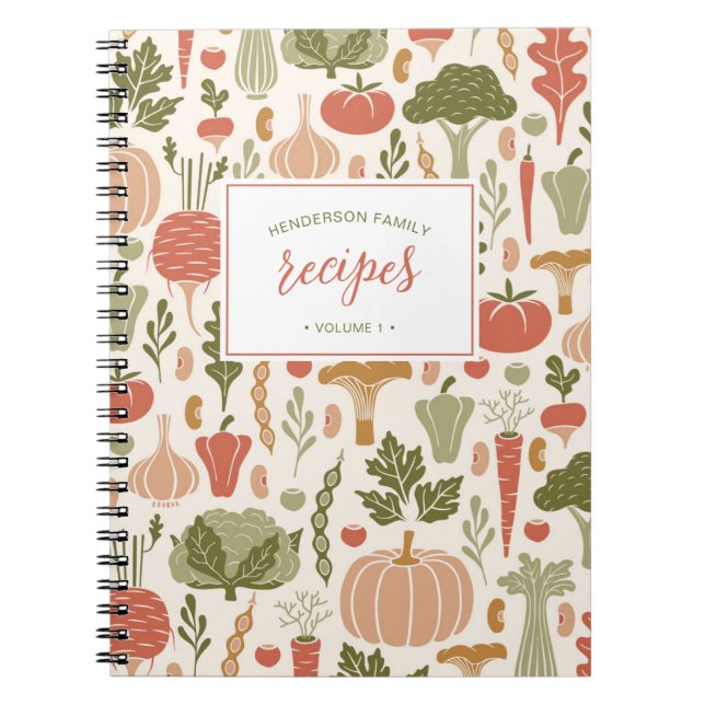 Cuaderno Recetas de familia vegetal de libros de cocina veg (Frente)
