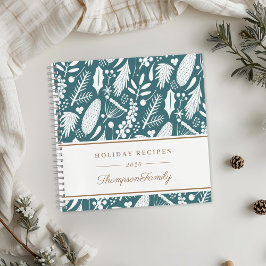 Cuaderno Recetas de fiestas de follaje de Navidad de invier