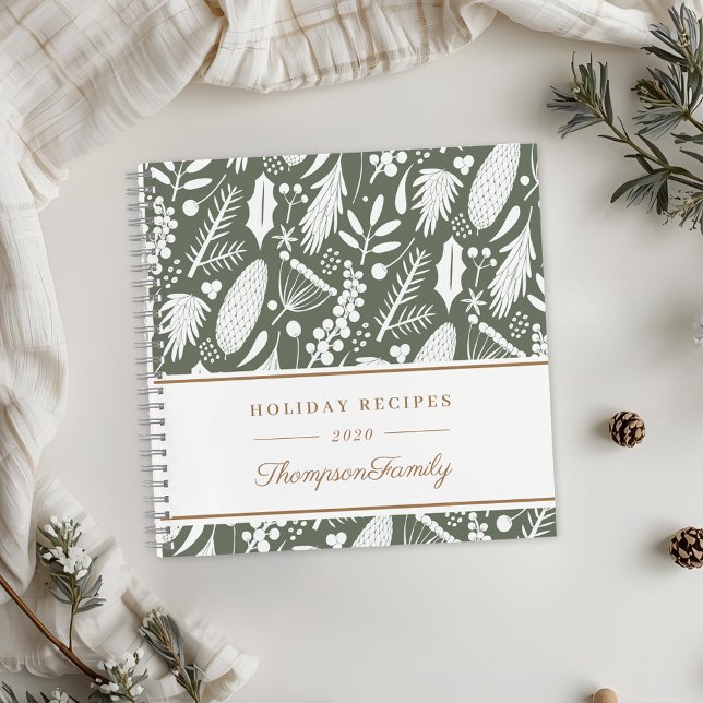 Cuaderno Recetas de fiestas de follaje de Navidad de invier (Subido por el creador)